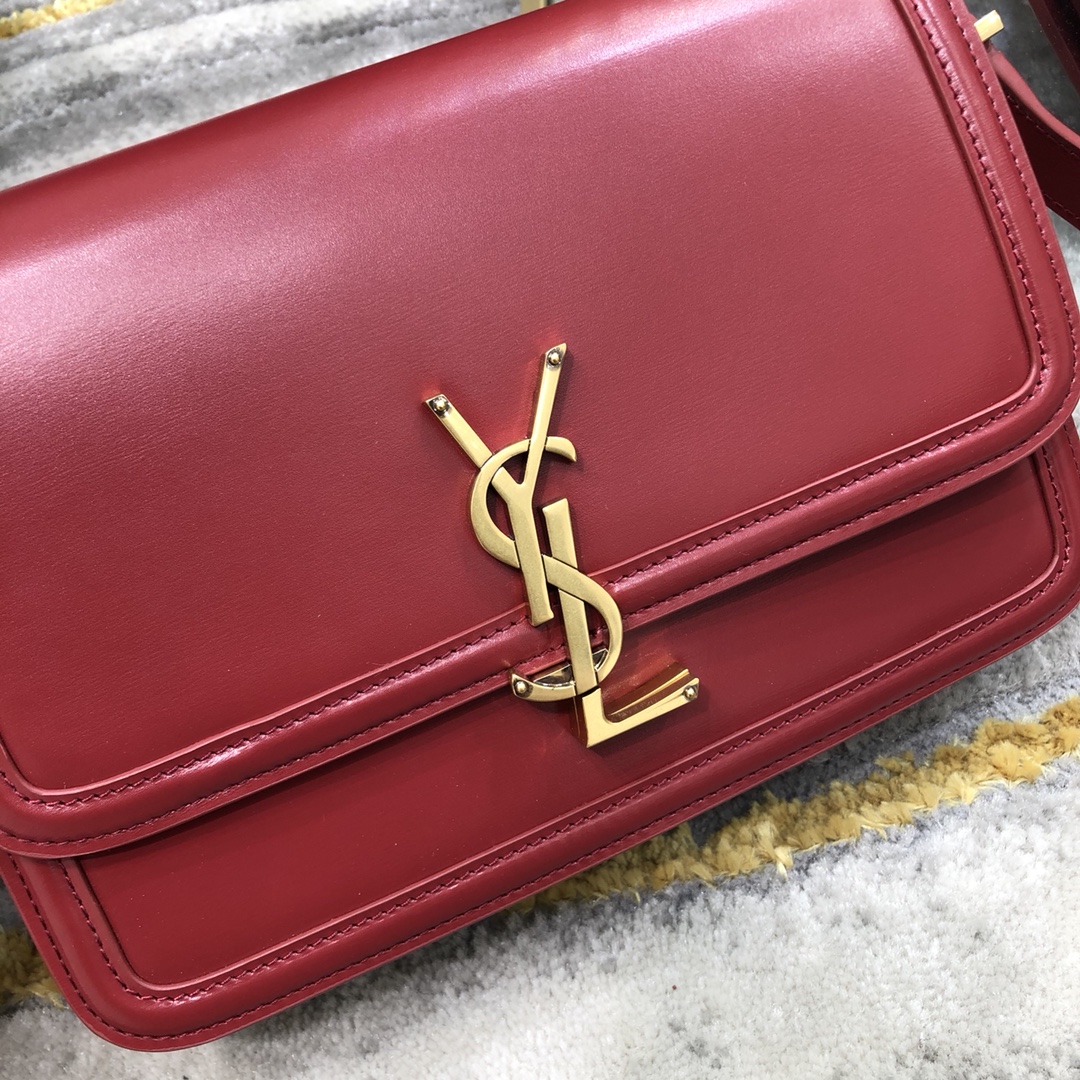 Saint Laurent Solferino Box Medium Calfskin Handbag Shoulder Bag Red 634305 